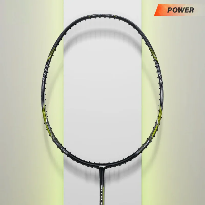 Badminton Racket For Grass Courts-Li-Ning 3D CALIBAR X Combat (Black/Lime) Badminton Racket