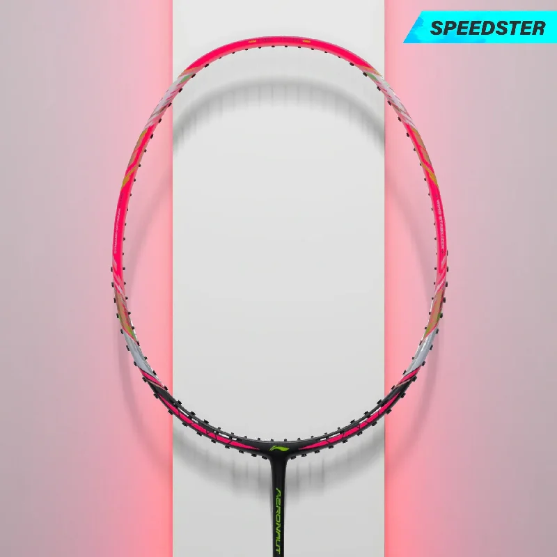 Badminton Racket With Short Games-Li-Ning Aeronaut 7000 Instinct Badminton Racket (Pink)