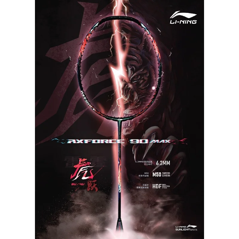 Badminton Racket With Quick Returns-LI-NING AXFORCE 90 TIGER Max 4U (83 g) Badminton Racket | Power and Precision