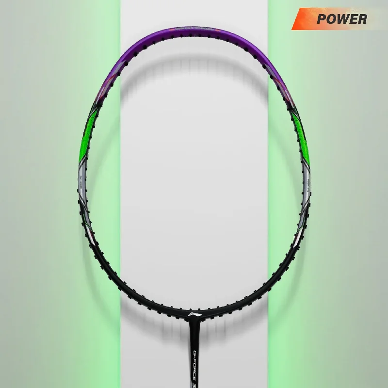 Badminton Racket With Aluminum Frame-Li-Ning GForce 3800 Superlite Badminton Racket (Black/ Purple)