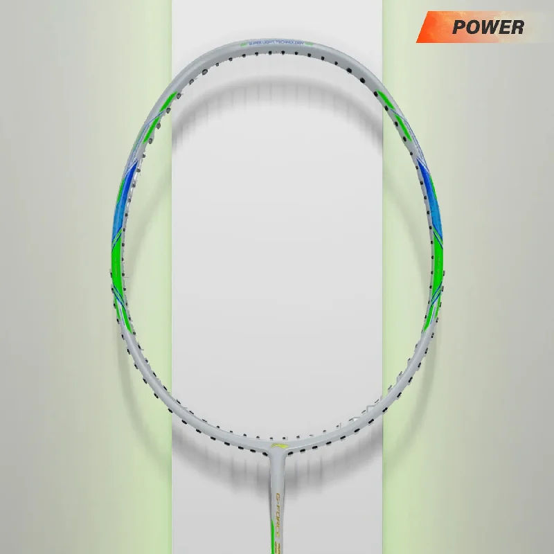 Badminton Racket For Windy Conditions-Li-Ning GForce 3900 Superlite Badminton Racket (White/ Blue)