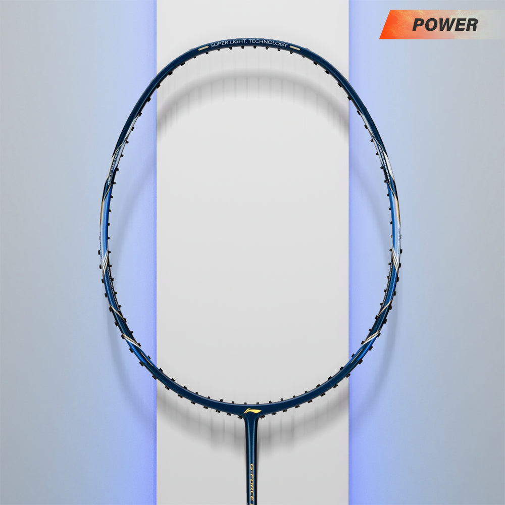 Badminton Racket With Free Shipping-Li-Ning GForce 5900 Superlite Badminton Racket - Navy/Gold/White