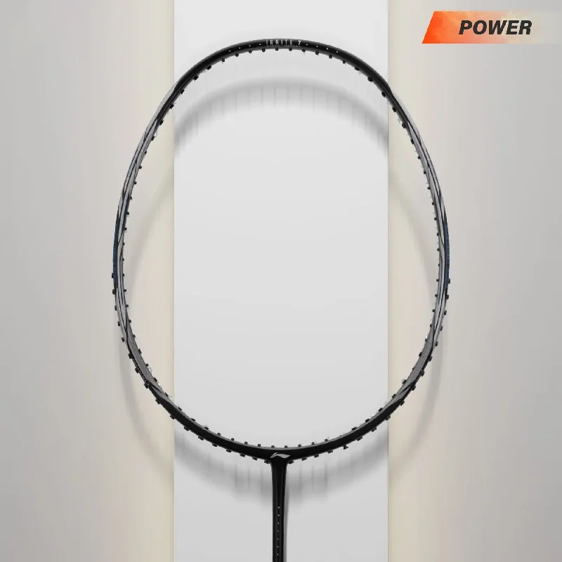 Badminton Racket With Lightweight Grip-Li-Ning Ignite 7 Badminton Racket (Black/Silver)