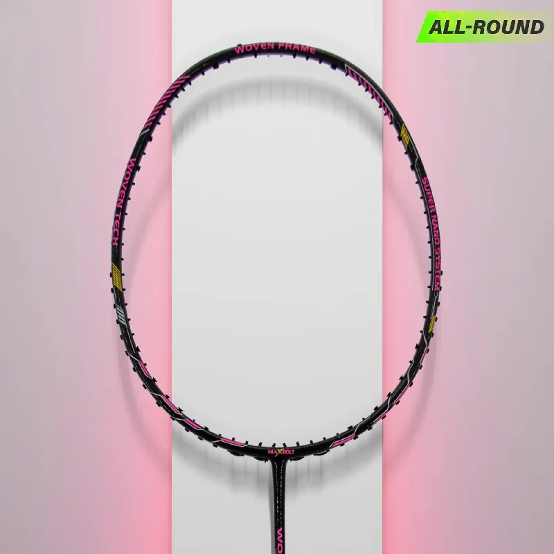 Badminton Racket For Small Hands-Maxbolt Woven Tech 60 Pink Badminton Racket