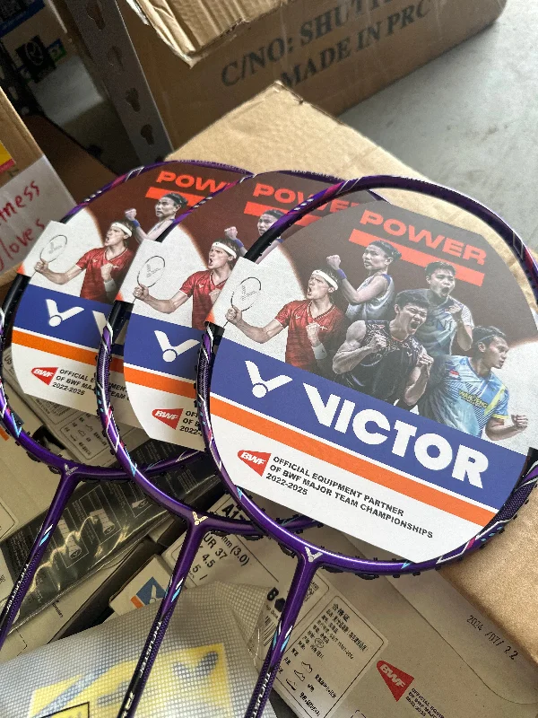 Badminton Racket With Vibration Dampening-VICTOR TK-RYUGA II TD Thruster Series Strung Badminton Racket