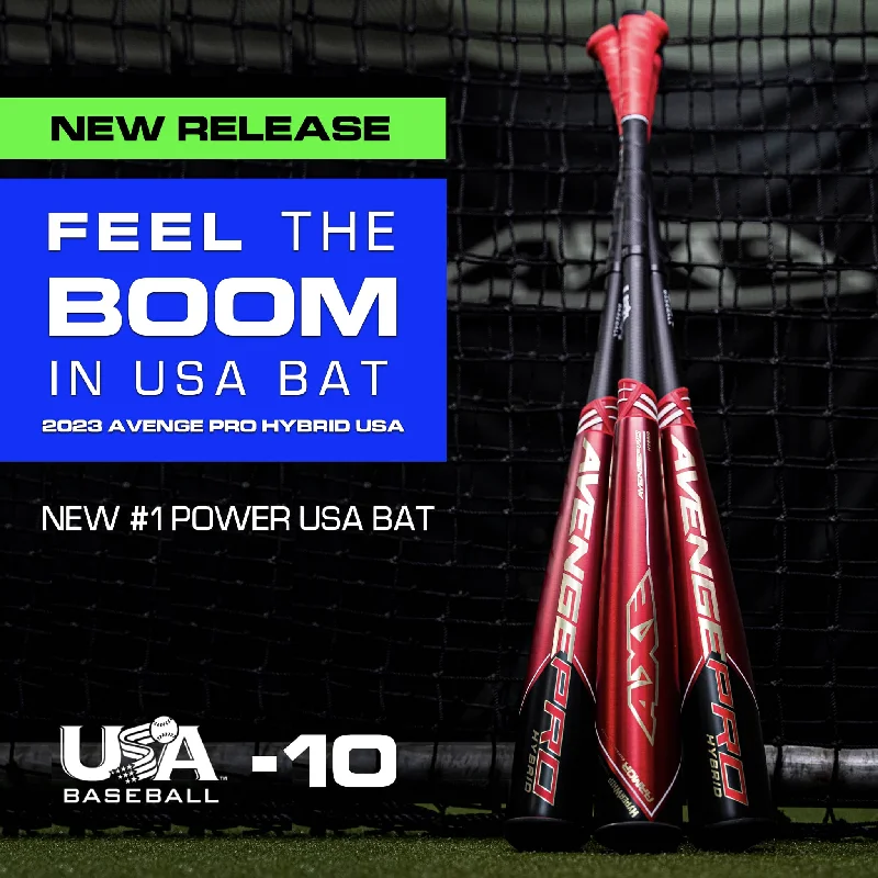 Baseball Bat For 80s Nostalgia-2023 Avenge Pro Hybrid USA (-10) 2-5/8" Baseball Bat