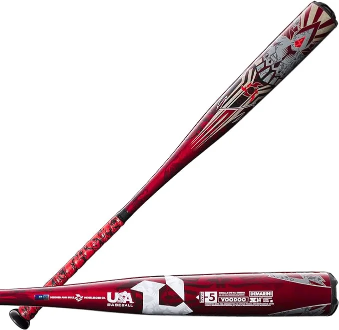 Baseball Bat With Durable Grip-Demarini Voodoo One Piece 2-5/8" (-5) Usa Baseball Bat