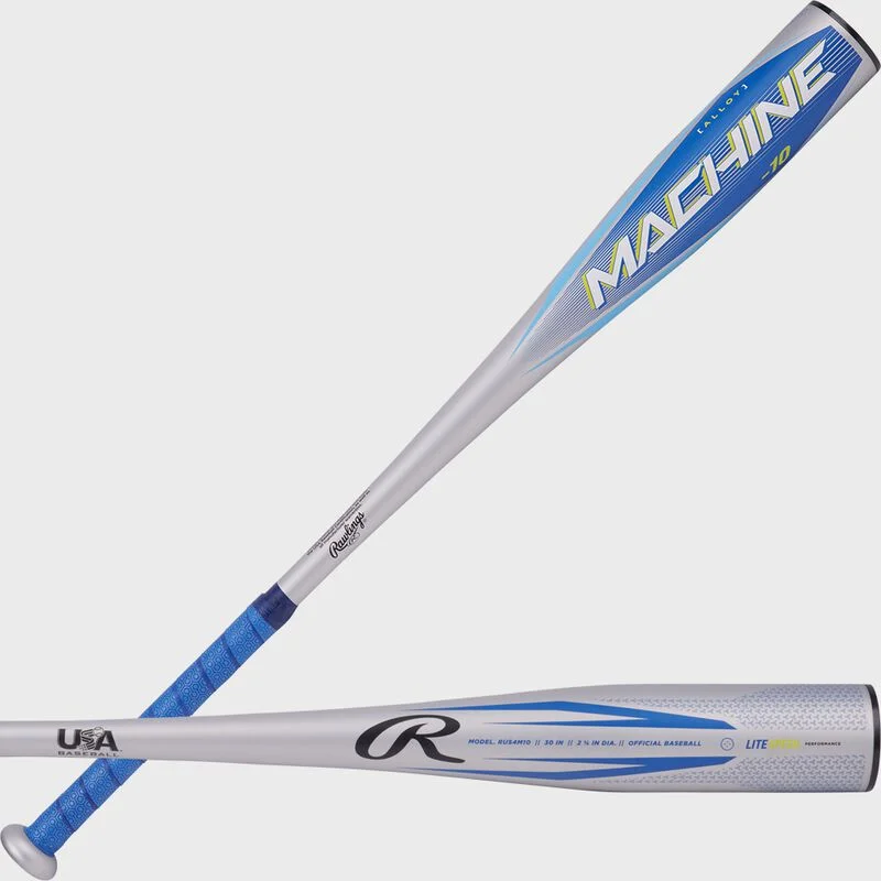 Baseball Bat For Kids-Rawlings Machine (-10) 2-5/8" Usa Baseball Bat