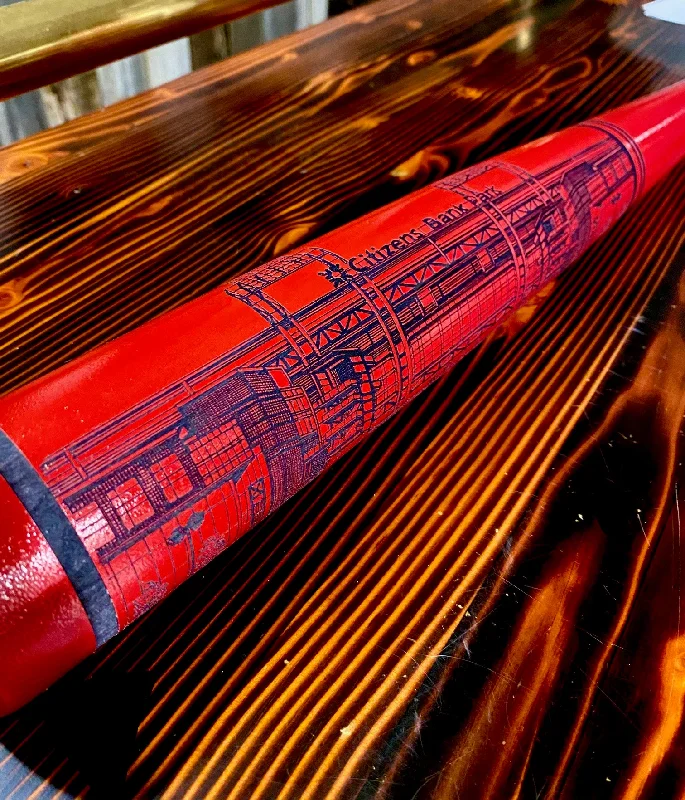 Baseball Bat With Smooth Feel-Citizens Bank Park Engraved Bat- RED