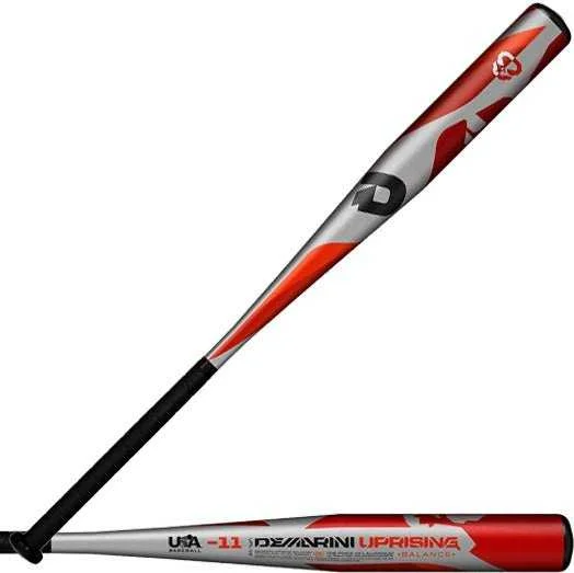 Baseball Bat With Everyday Use-DeMarini 2019 Uprising (-11) Balanced USA Approved Bat - Gray White