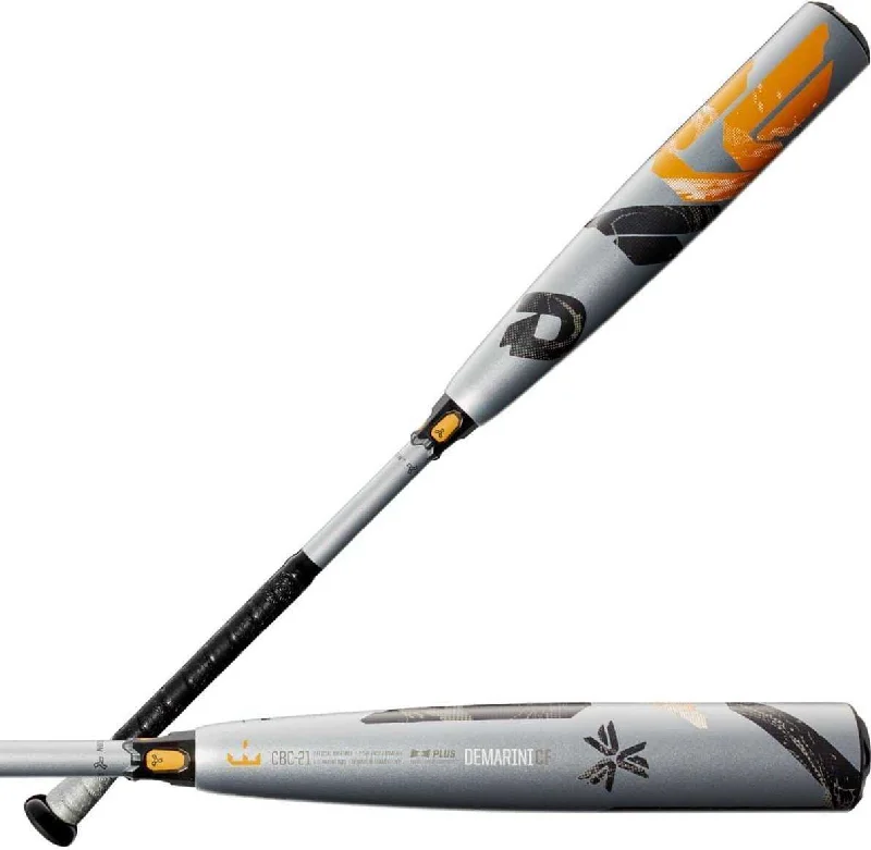 Baseball Bat Under 70 Dollars-DeMarini 2021 CF Zen (-3) BBCOR Bat WTDXCBC21 - Silver Gold