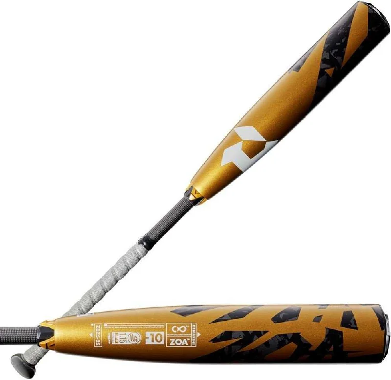 Baseball Bat With Composite Material-DeMarini 2022 ZOA (-10) USSSA Bat WTDXZBZ-22 - Light Gray Gold