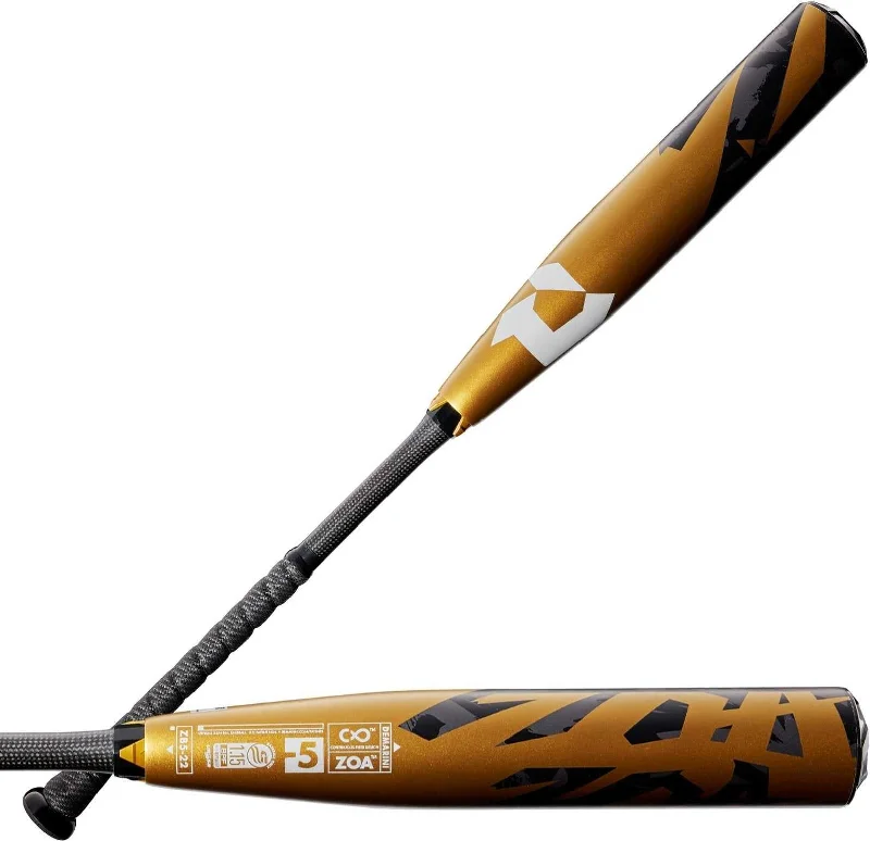 Baseball Bat For 80s Nostalgia-DeMarini ZOA (-5) USSSA Bat WTDXZB5-22 - Light Gray Gold