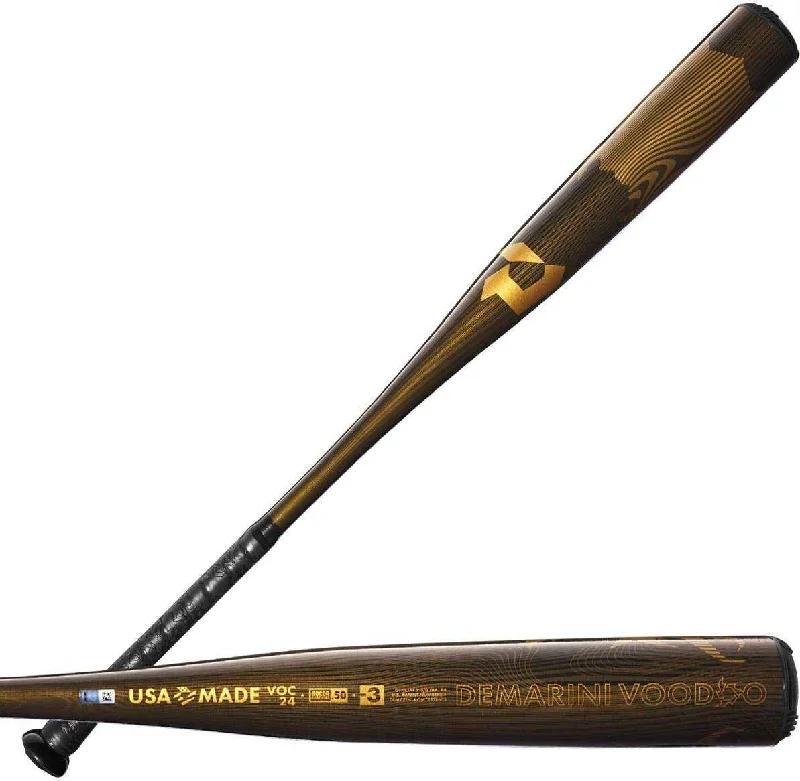 Baseball Bat For Summer Leagues-DeMarini 2024 Voodoo One (-3) BBCOR Bat WBD2461010 - Black Gold