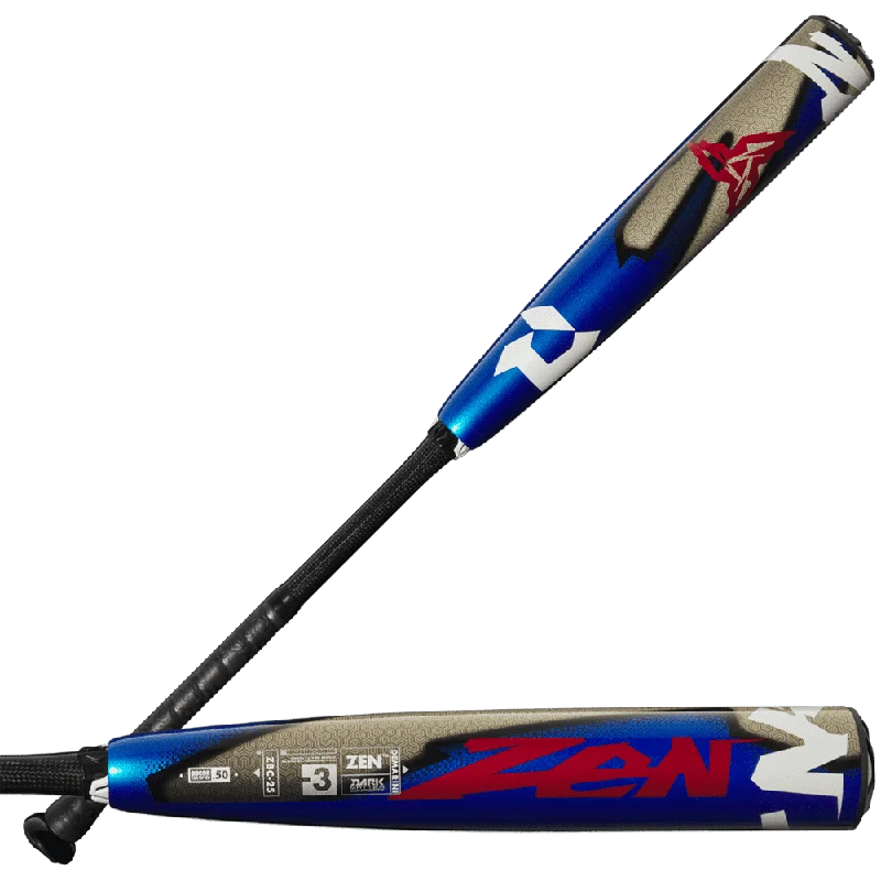 Baseball Bat With Signature Models-DeMarini 2025 Zen (-3) BBCOR Bat WBD2525010 - Black Blue Red