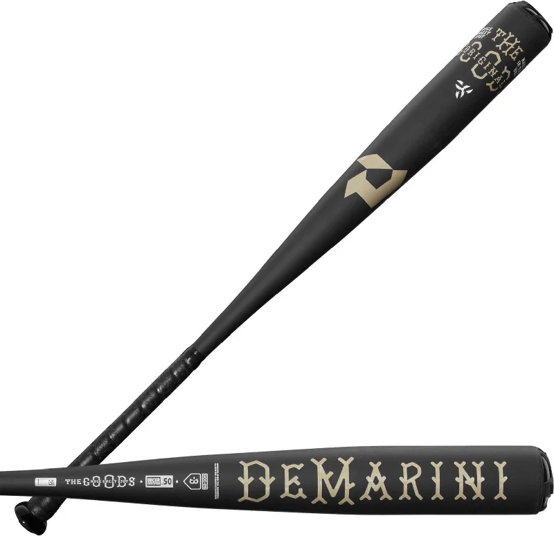 Baseball Bat With Travel Bag-DeMarini 2025 The Goods One Piece (-3) BBCOR Bat WBD2529010 - Black Charcoal