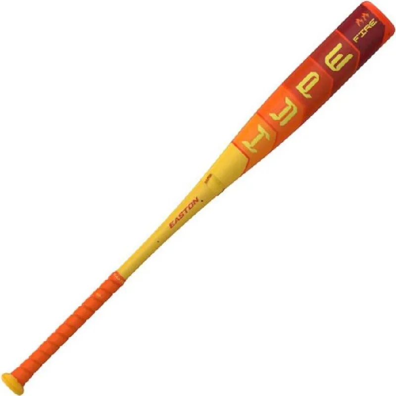 Baseball Bat With Birthday Themes-Easton 2025 Hype Fire (-10) 2 5/8" USA Approved Bat - Yellow Orange