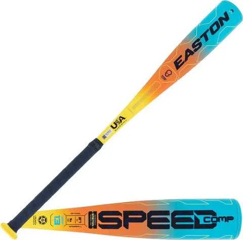 Baseball Bat For 80s Nostalgia-Easton 2025 Speed Comp (-13) USA Approved Bat 2 5/8" EUS5SPC13 - Orange Blue