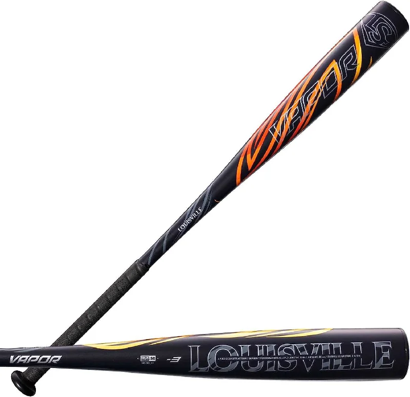 Baseball Bat With Vintage Style-Louisville Slugger 2023 Vapor BBCOR (-3) Bat - Black Orange