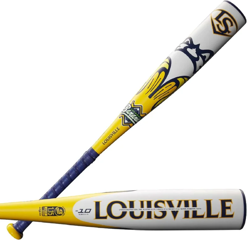 Baseball Bat With Futuristic Design-Louisville Slugger 2025 Bananas (-12.5) Tee Ball 2 1/4" Bat - Black Yellow