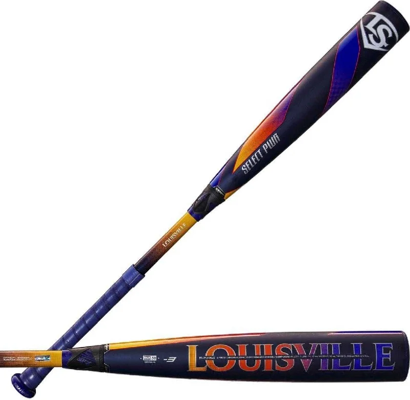 Baseball Bat With Smooth Feel-Louisville Slugger 2025 Select PWR BBCOR Baseball Bat - Navy Orange