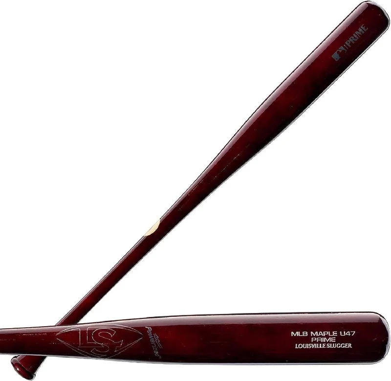 Baseball Bat With Custom Grip-Louisville Slugger MLB Prime U47 Maple Bat - Black Cherry