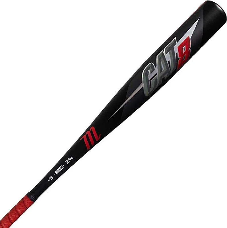 Baseball Bat With Quick Setup-Marucci Cat8 BBCOR (-3) Bat - Black Red