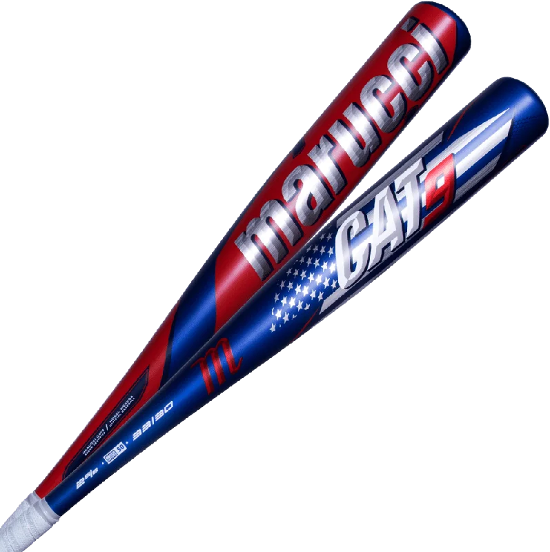 Baseball Bat For All Fields-Marucci Cat9 America BBCOR (-3) Bat - Blue Red