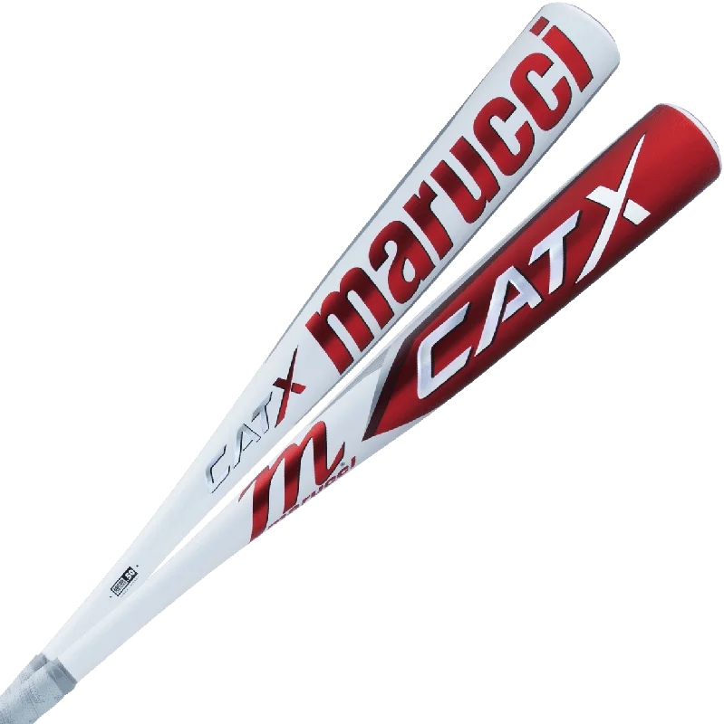 Baseball Bat With Lightweight Design-Marucci CatX BBCOR (-3) Bat - White Red