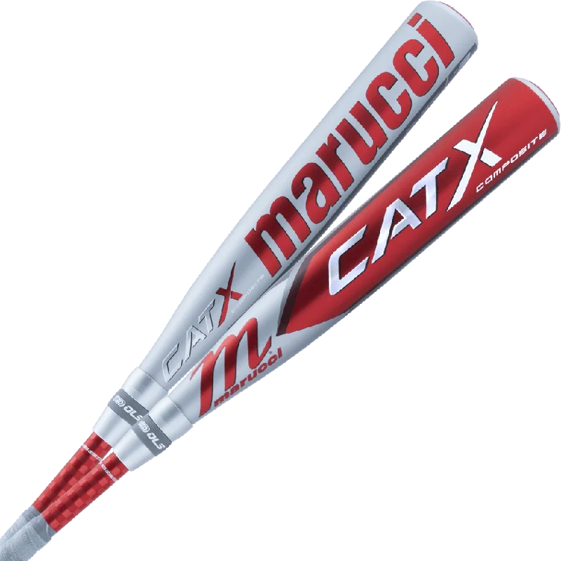 Baseball Bat For Competitive Leagues-Marucci CatX Composite BBCOR (-3) Bat - White Red