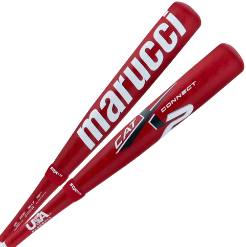 Baseball Bat With Balanced Design-Marucci CATX2 Connect (-11) USA Approved 2 5/8" Barrel Bat - White Red