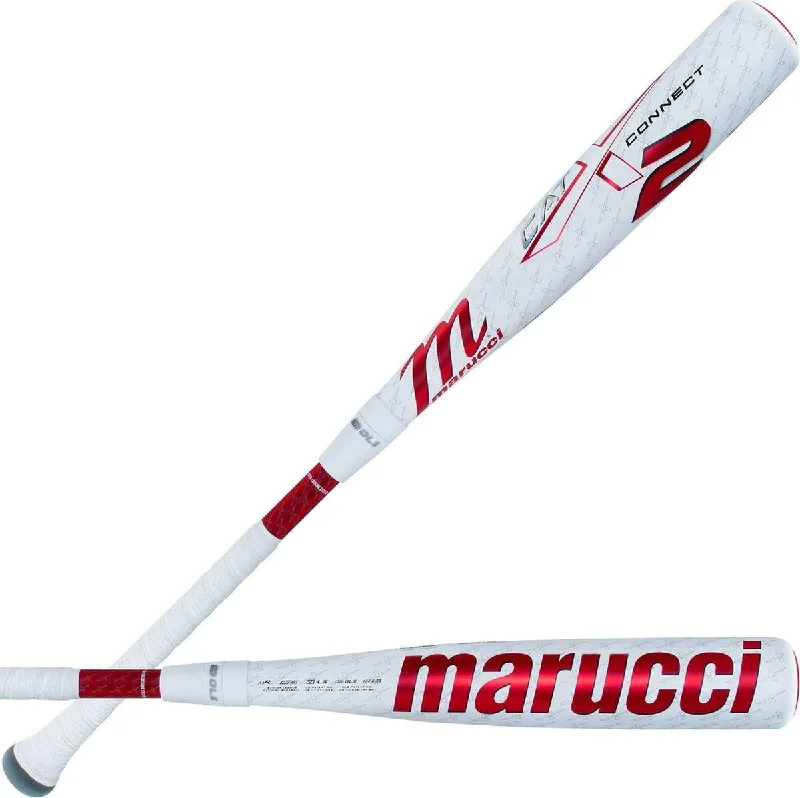 Baseball Bat With Durable Coating-Marucci CATX2 Connect USSSA (-10) Bat - White Red