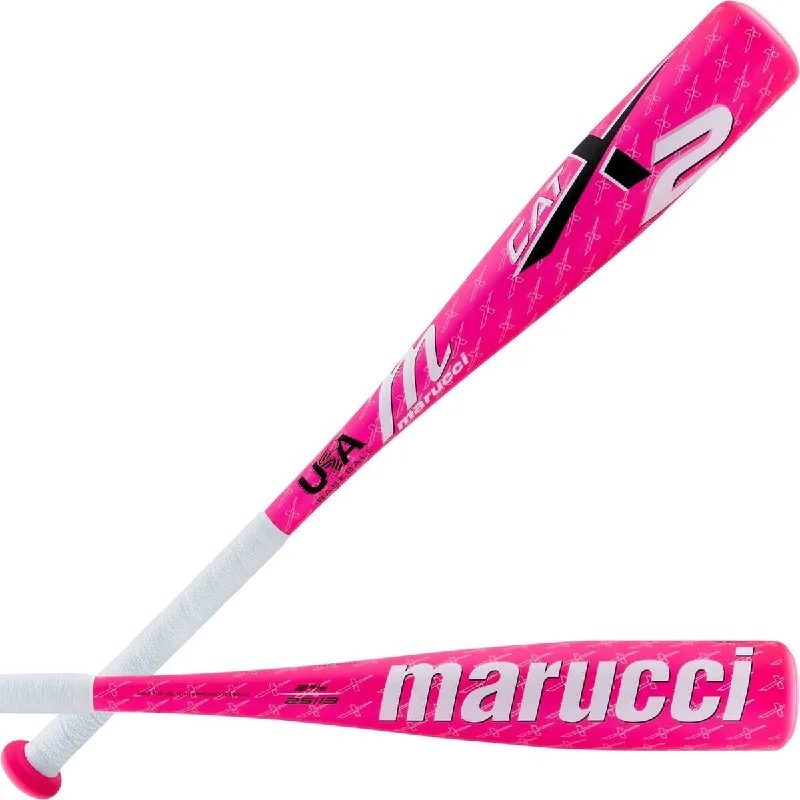 Baseball Bat For Winter Practice-Marucci CATX2 Tee Ball (-11) 2 5/8 Barrel Bat - White Pink