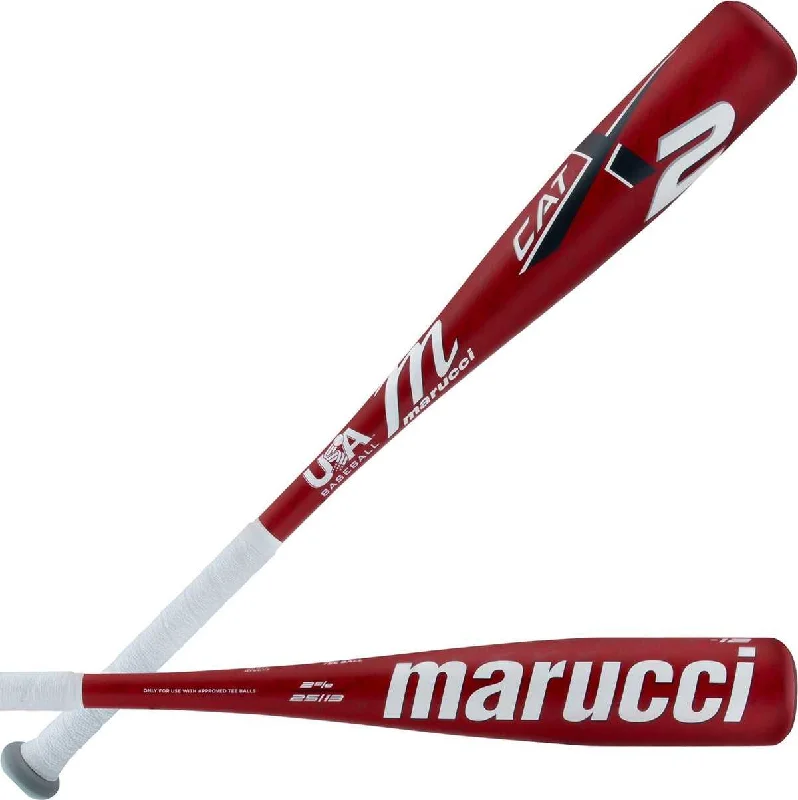 Baseball Bat With Subtle Colors-Marucci CATX2 Tee Ball (-11) 2 5/8 Barrel Bat - White Red