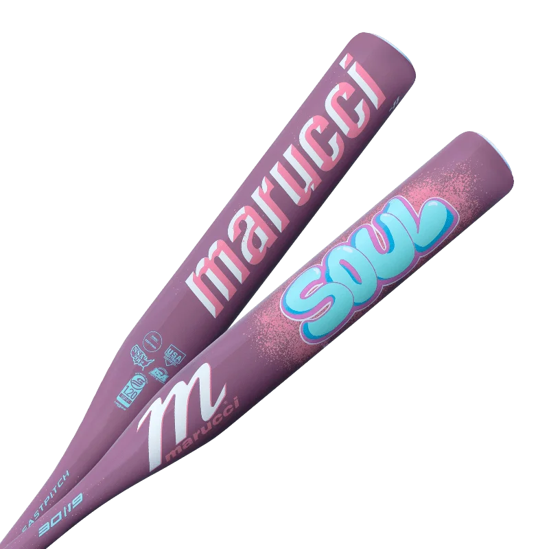 Baseball Bat For Junior Leagues-Marucci Soul Fastpitch Alloy (-11) Bat - Columbia Blue Purple