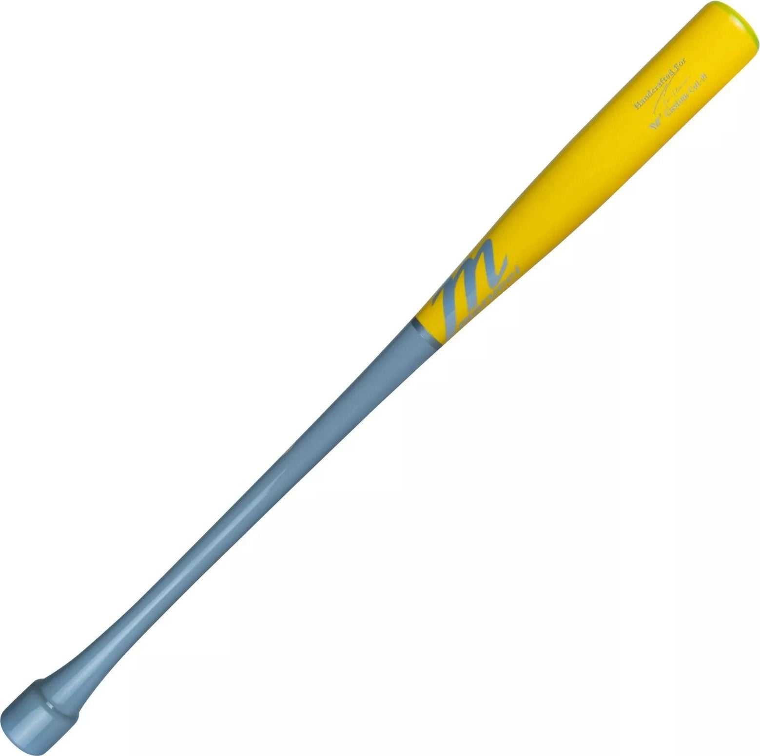 Baseball Bat For Speed Hits-Marucci Trea Turner TVT Pro Exclusive Puck Knob Bat - Gunship Gray Bright Yellow