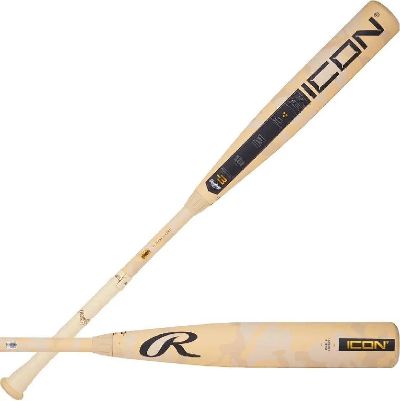 Baseball Bat For Fitness Goals-Rawlings 2025 Icon (-3) BBCOR 2 5/8" Bat - Tan