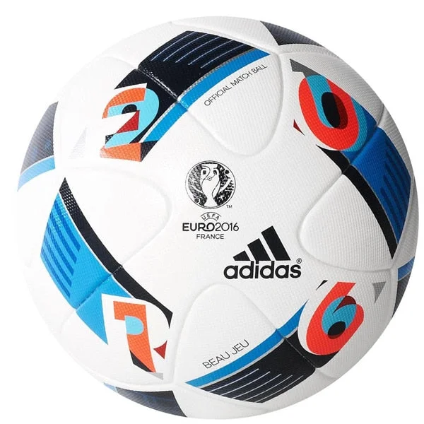 Football With Signature Prints-adidas Euro 2016 Offcial Match Soccer Ball White