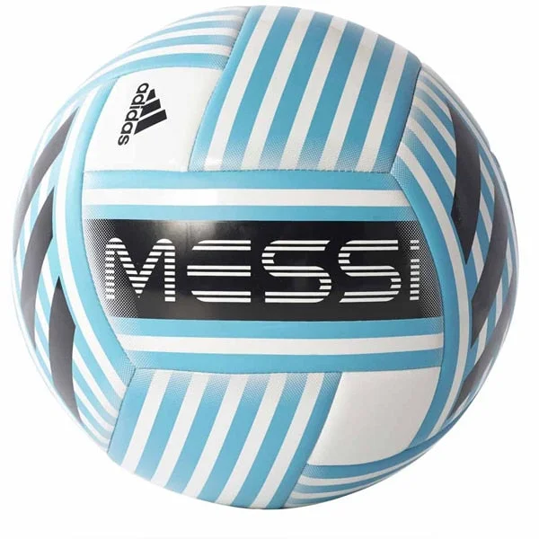 Football With Signature Prints-adidas Messi Glider Soccer Ball White/Energy Blue