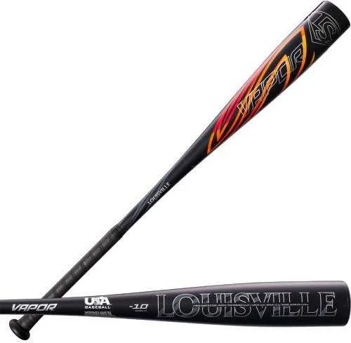 Baseball Bat For Small Hands-Louisville Slugger 2023 Vapor USA Approved (-10) 2 5/8" Bat - Black Orange