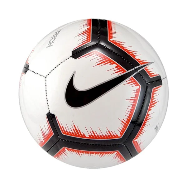 Football With Composite Cover-Nike Pitch Training Ball White/Bright Crimson/Black