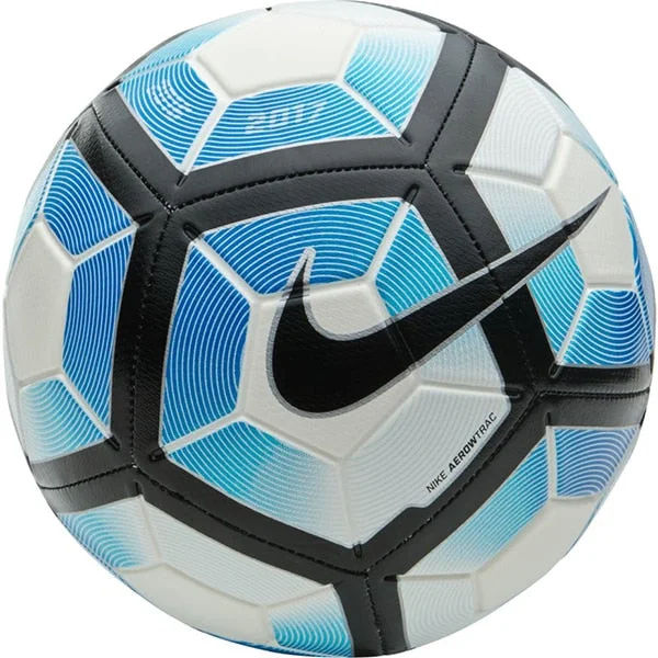 Football With Retro Panels-Nike Strike Soccer Ball White/Photo Blue/Black