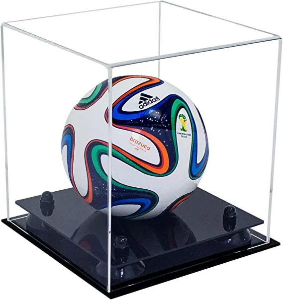 Football With Neon Colors-Acrylic Mini - Miniature (not Full Size) Soccer Ball Display Case - Clear (B03/A015)