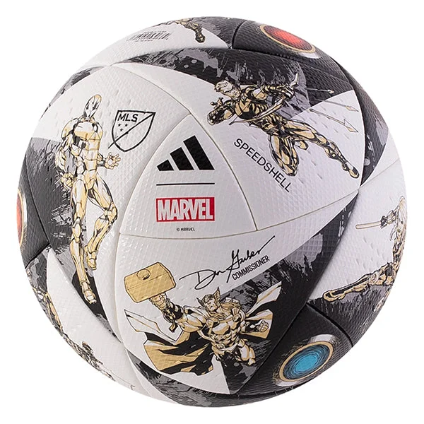 Football With Collector’s Shelf-adidas MLS x Marvel - Pro All Star Game Soccer Ball 2023 (White/Multi)