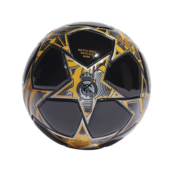 Football With Celebrity Use-adidas Real Madrid UCL Mini Ball 23/24 (Black/Preloved Yellow)