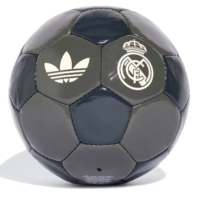 Football With 90s Throwback-adidas Real Madrid Trefoil Club Ball 24/25 (Grey)