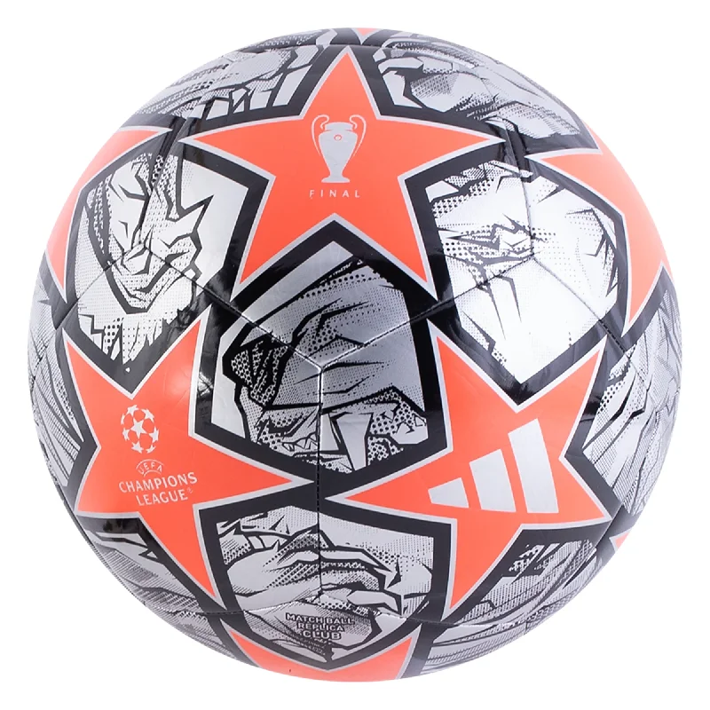 Football With Futuristic Look-adidas UEFA Champions League Ball (Silver Metallic/Solar Red)