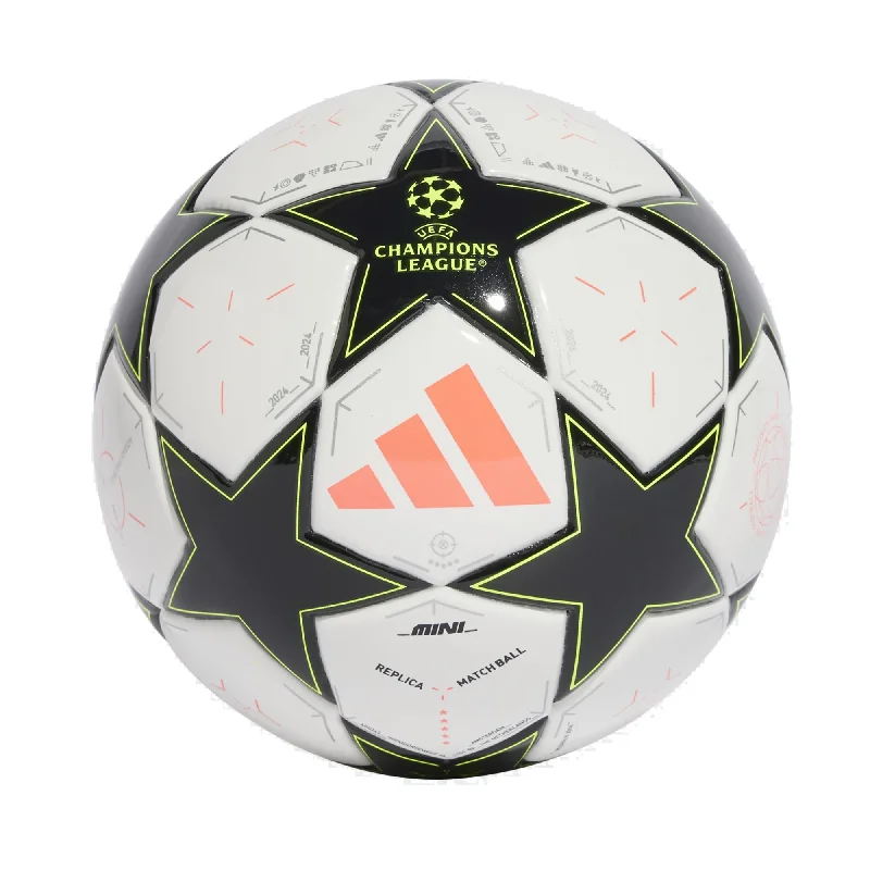 Football For Strength Play-adidas UCL Mini Ball 24/25 (White/Black/Solar Yellow)