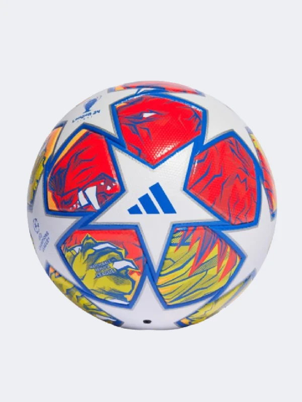 Football With Subtle Lines-Adidas Ucl League Unisex Football Ball White/Blue/Orange