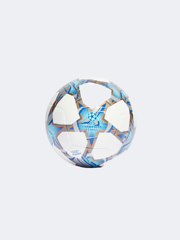 Football With Eco-Friendly Materials-Adidas Ucl Unisex Football Ball White/Silver/Cyan